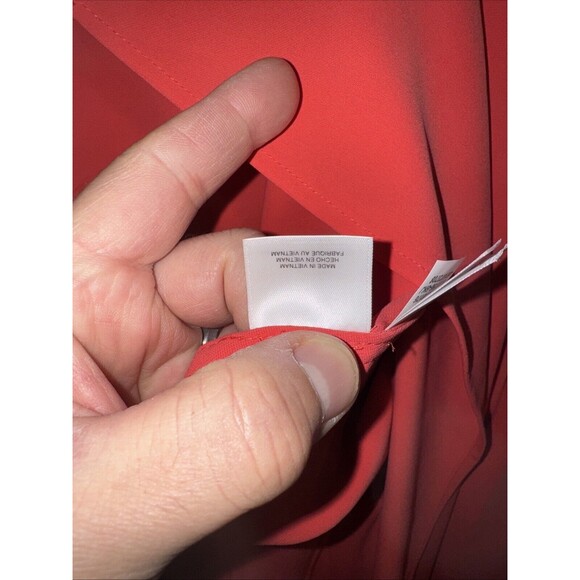 ANNE KLEIN Women's XL Long Drape Open Front Cardigan/Jacket Orange/Coral NWT‎ - Picture 5 of 16